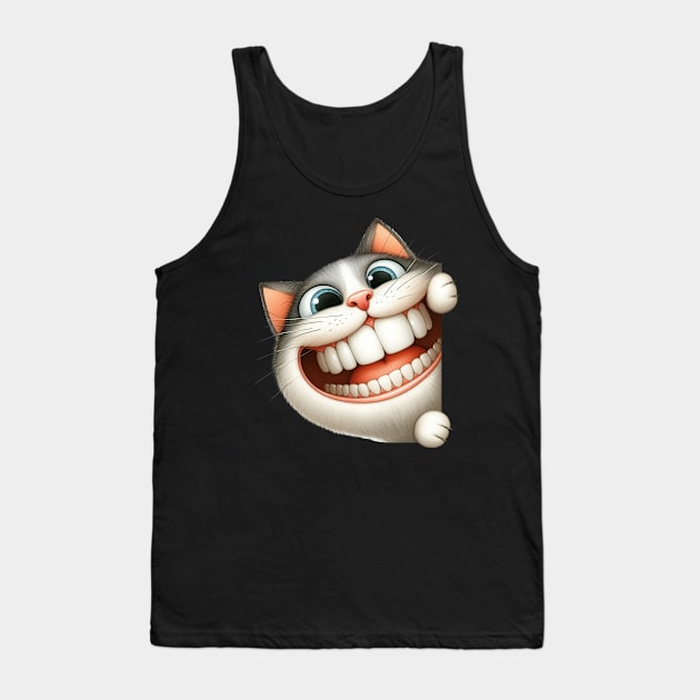 Cute Cat Playing Peek a Boo Tank Top by 1AlmightySprout